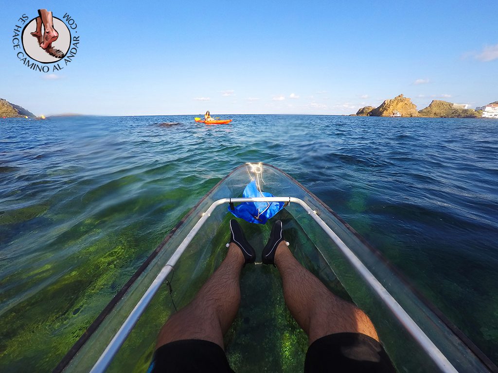 Kayak transparente en Menorca